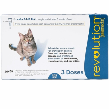 [30138100652] Revolution 12% Selamectin Spot On Insect Infection Treatment for Cats - 3 x 0.75mL