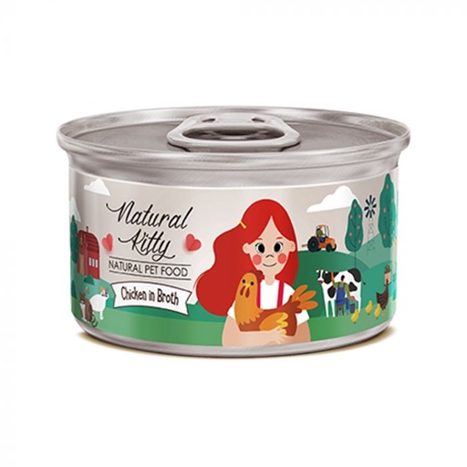 [30138100685] Natural Kitty: Chicken In Broth Cans In Box - 80g