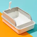 Litter Box with Shovel - White & Grey