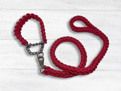 [30138100021] Braided Dog Leash - Large, Pink