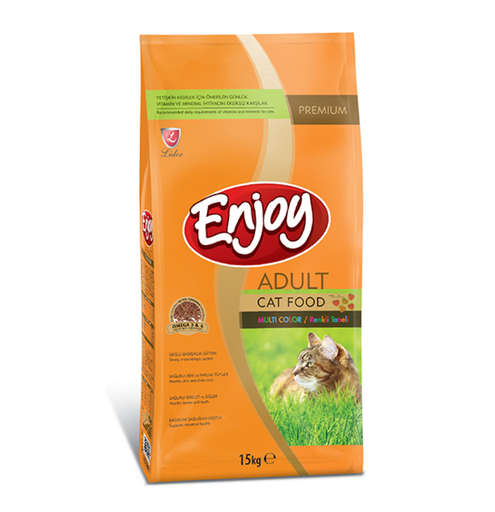 [30138100624] Enjoy: Multi Color Adult Cat Food - 15kg | Chicken