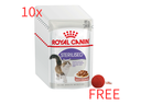 Royal Canin: 10 Feline Health Nutrition Sterilized Wet Food 85g Pouch with Free Royal Canin Red Catnip Ball