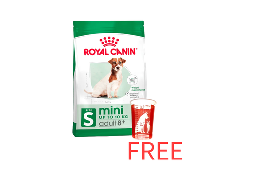 [30138100784] Royal Canin: Size Health Nutrition Mini Adult 8+ 2kg bag with Free Royal Canin 480ml Measuring Cup