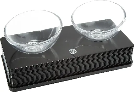 [30138100882] Catit Dual Glass Bowl - Black