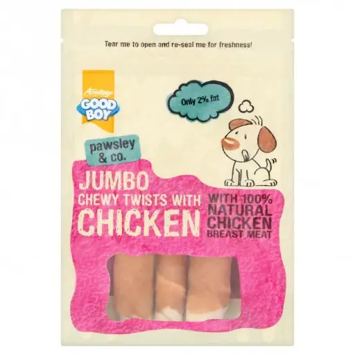 [30138100875] Armitage: Jumbo Chicken Chewy Twists - 100g