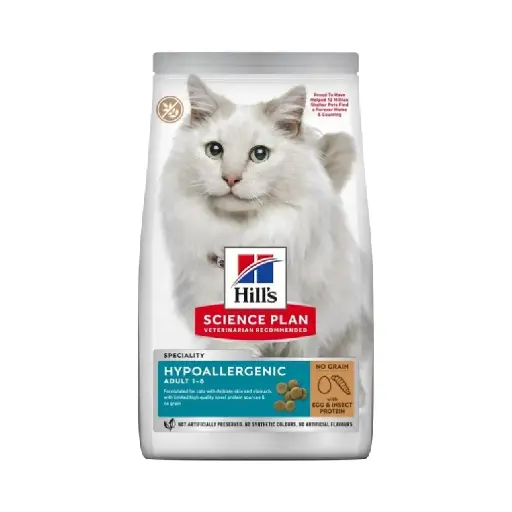 [30138100932] Hill's Science Plan Hypoallergenic Adult Cat Food No Grain Egg & Insect Protein (1.5kg)