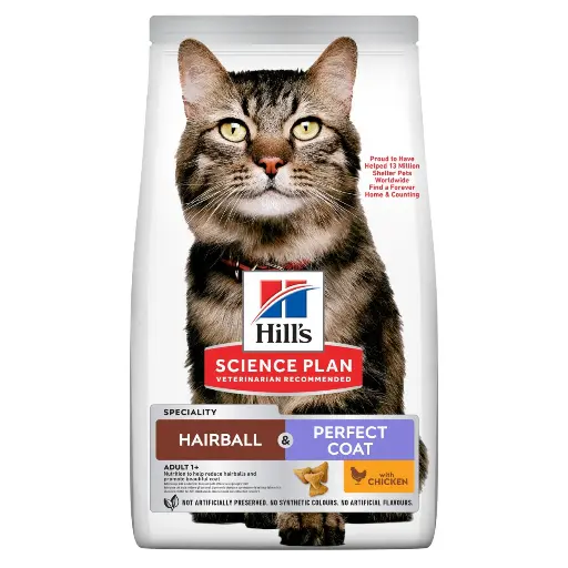 [30138100935] Hill's Science Plan Hairball & Perfect Coat Adult Dry Cat Food with Chicken (3kg)